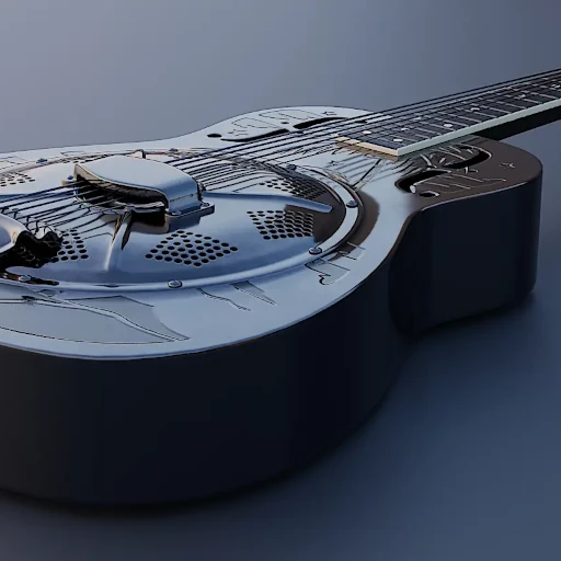 Steel Single-Cone Resonator Guitar