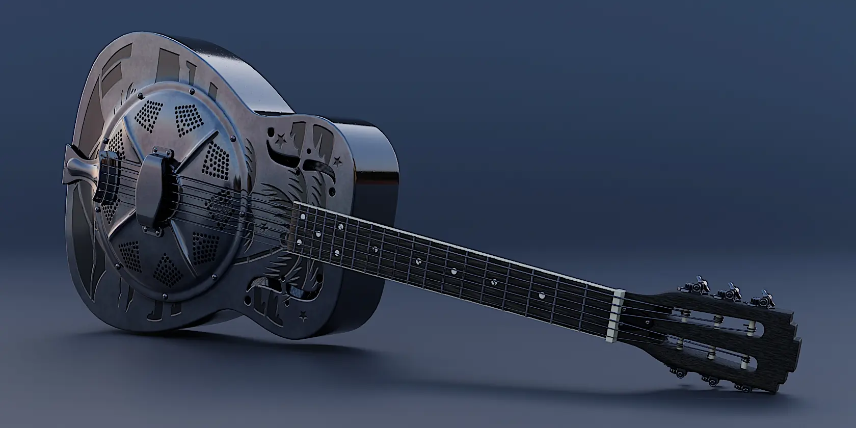 Steel Single-Cone Resonator Acoustic Guitar